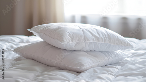 Bed pillow with the image of a good night s sleep dreams  generative Ai