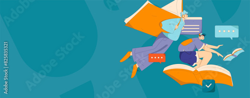 Education and learning people flat vector concept hand drawn illustration
