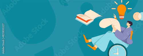 Education and learning people flat vector concept hand drawn illustration
