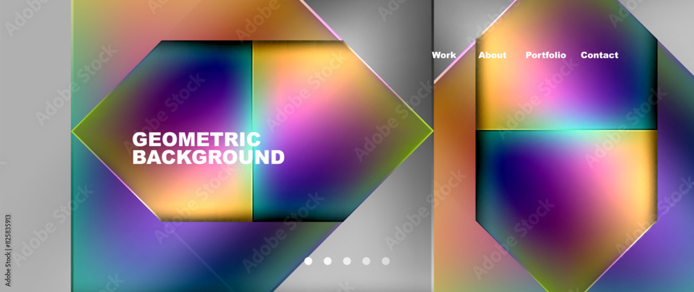 Metal triangles with colorful bright triangles. Geometric modern minimalist design template Metal triangles with colorful bright triangles. Geometric modern minimalist design template