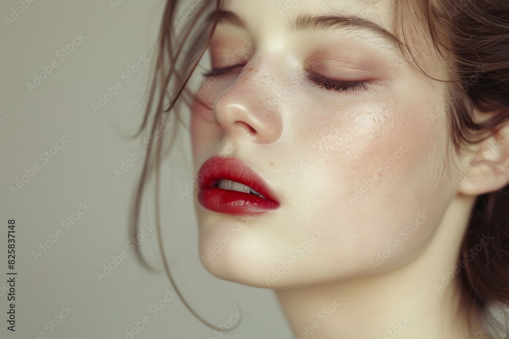 Clean and elegant composition highlighting elegance of minimalist makeup. Clean and elegant composition highlighting elegance of minimalist makeup.