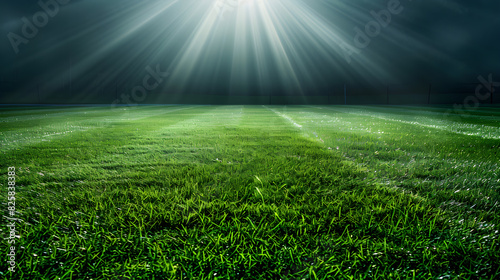 soccer field at night with a ball