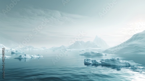 Arctic Seascape with Majestic Icebergs