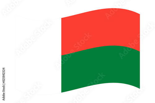 Free Download Vector illustration of wavy Madagascar flag on transparent background - GFXLoad