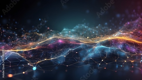 Artificial intelligence (AI), neural networks, digital archives, audio and visual representations, data transmission and encryption, and scientific research all use this abstract digital backdrop. Cre photo