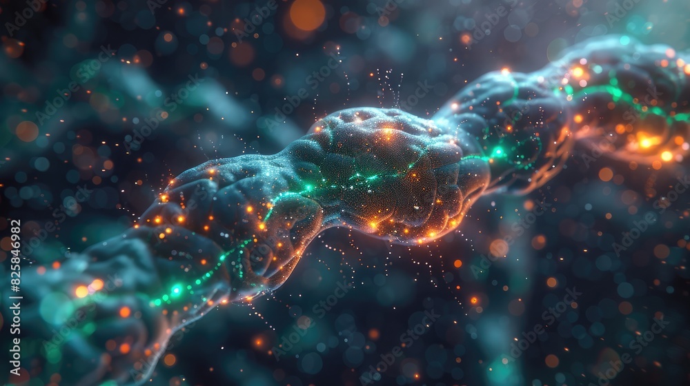 Abstract Brain Art 3D Parkinsons Synapse Representation Abstract Brain Art 3D Parkinsons Synapse Representation