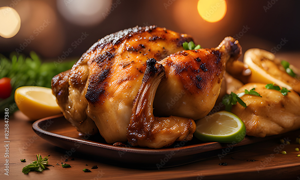 roasted chicken on a plate