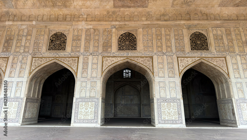 Scripted Splendor - Exploring the Intricate Arabic Calligraphy Adorning the Walls of Diwan-i-Khas in Agra Fort, India Scripted Splendor - Exploring the Intricate Arabic Calligraphy Adorning the Walls of Diwan-i-Khas in Agra Fort, India