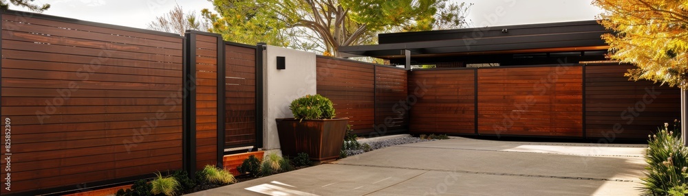 Modern Composite Fence Running around the house