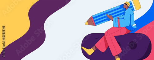 Education and learning people flat vector concept hand drawn illustration
