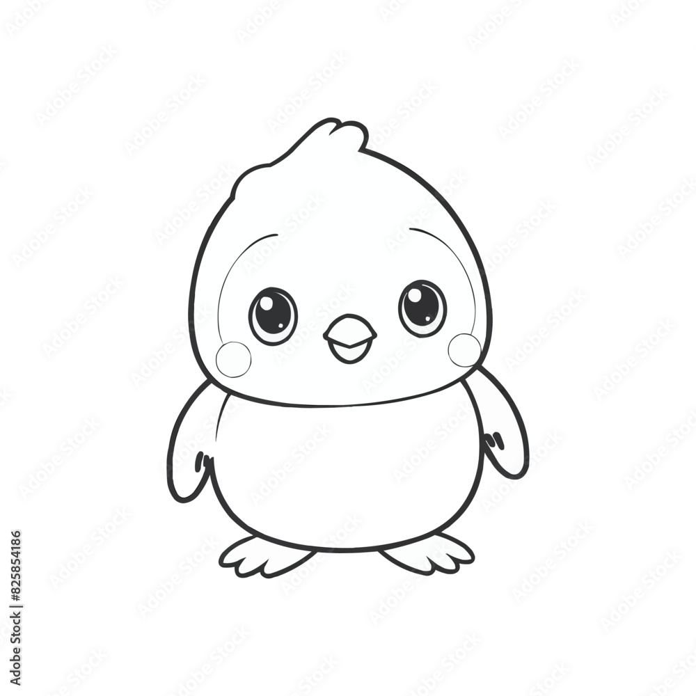 Vector illustration of a cute penguin drawing for children page Vector illustration of a cute penguin drawing for children page