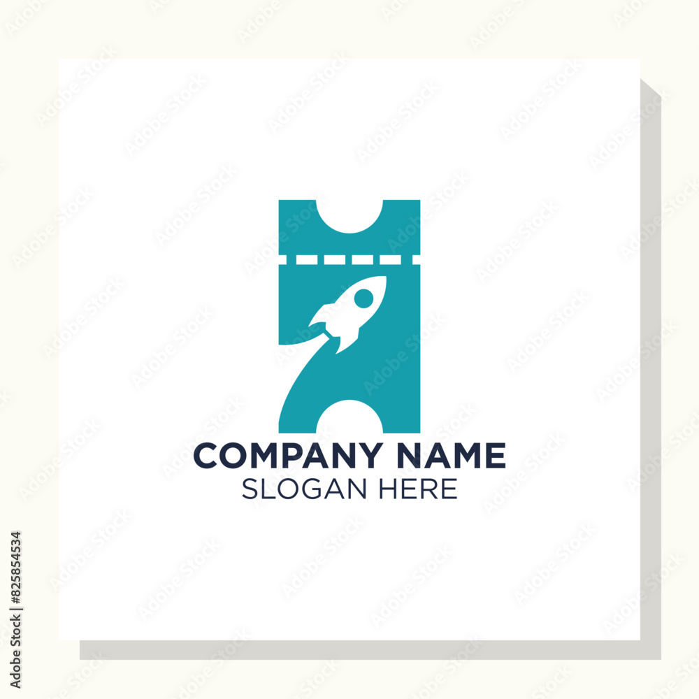 ticket logo design concept, business logo design vector