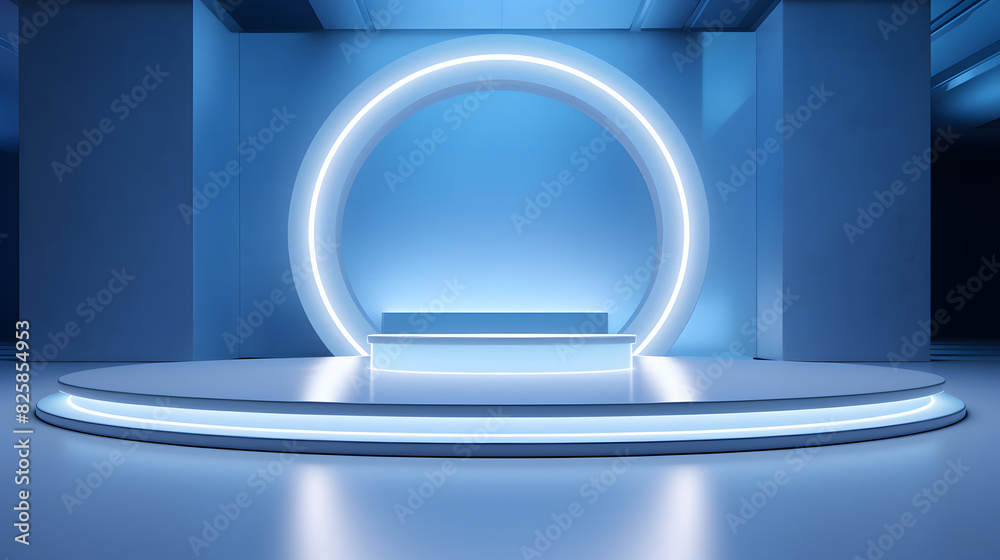 Digital blue and white luminous booth e-commerce graphics poster background Digital blue and white luminous booth e-commerce graphics poster background