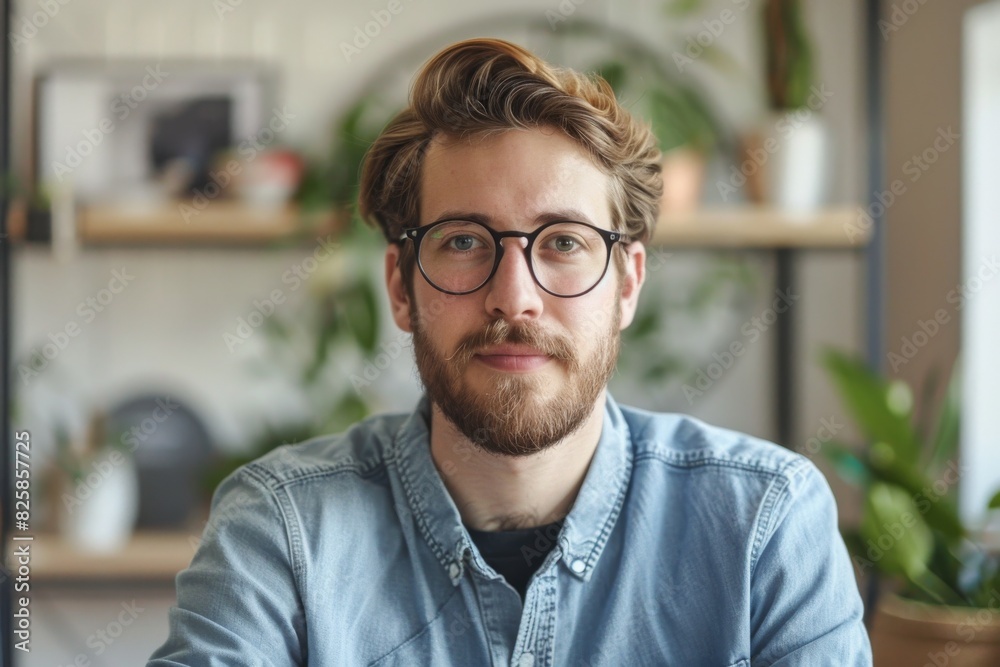 Obraz premium Professional millennial with lots of empty area around for advertisement.