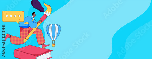 Education and learning people flat vector concept hand drawn illustration
