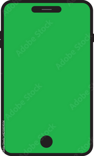 i-Phone mockup realistic smartphone The shape of a modern mobile I-Phone mock up empty screen, vector illustration. Mock up blank, green, chroma key,  screen for mobile phone app on white background