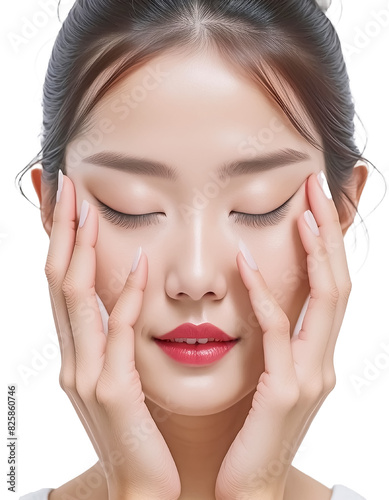 TThe young woman closed her eyes and held her temples because of worry, AI generative