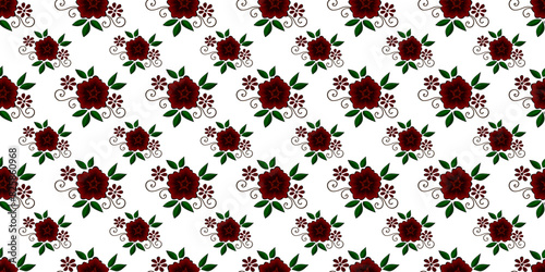 Expandable Pattern of Flowers and Leaves Decoration