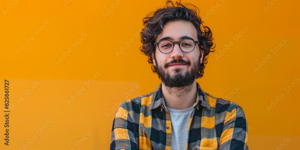 Simple portrait of a millennial with generous copy space around. Simple portrait of a millennial with generous copy space around.
