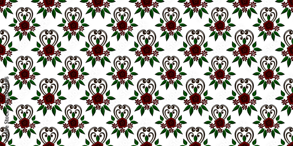Expandable Pattern of Flowers and Leaves Decoration Expandable Pattern of Flowers and Leaves Decoration