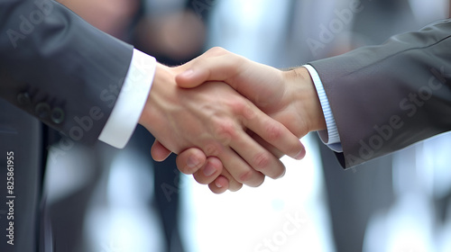 Business people shaking hands, Business partnership meeting. Picture businessman's handshake. Successful, business handshake, Generative Ai