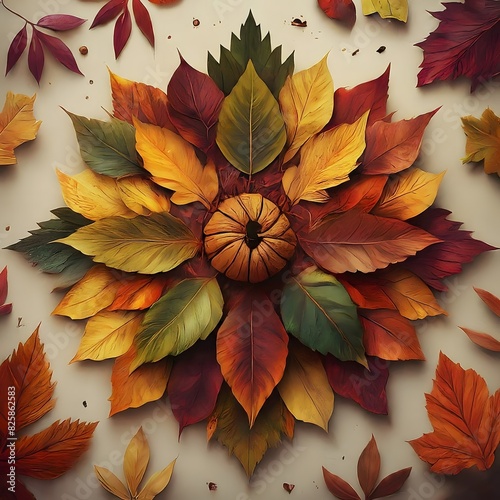 Autumn Bliss AI-Generated Vibrant Fall Leaves  High-Quality Microstock Image