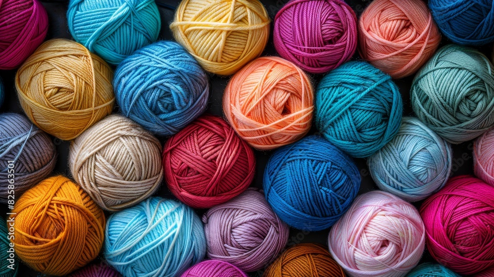 Many colorful yarn balls Many colorful yarn balls