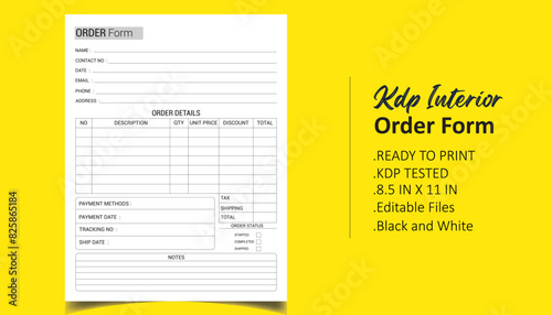 Minimal  Order Form Planner