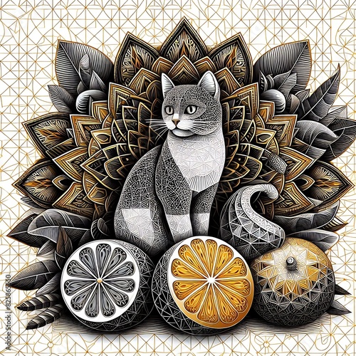 cat design with ornaments