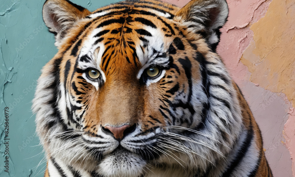 Fantasy Illustration of a wild animal tiger. Digital art style wallpaper background. Fantasy Illustration of a wild animal tiger. Digital art style wallpaper background.