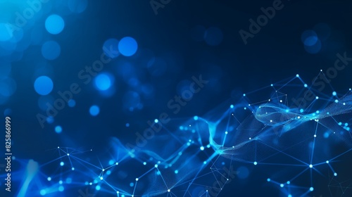 a blue backdrop with lines and dots Network, Business model, Digital backdrop