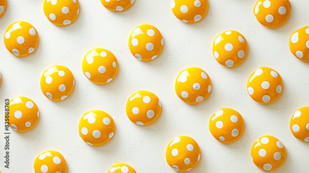 Cheerful Yellow Polka Dot Pattern on White Background for Lively Design Projects Cheerful Yellow Polka Dot Pattern on White Background for Lively Design Projects