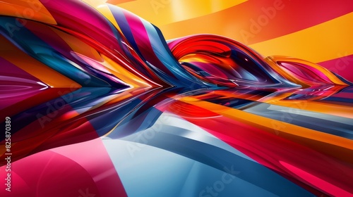 A multicolored abstract painting with light reflections from above, visible at the top, and below, at the bottom