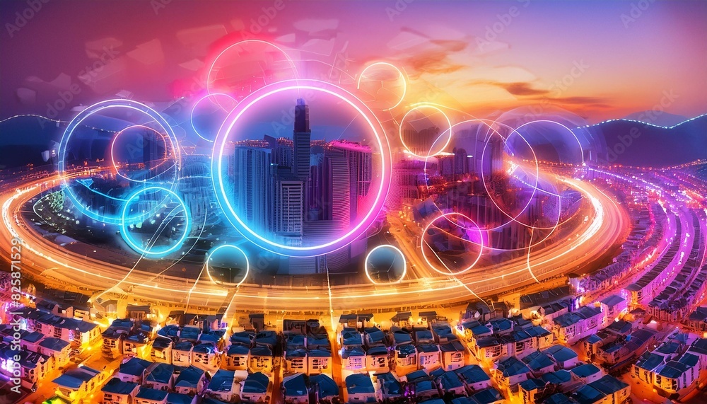 Obraz premium background with glowing lights