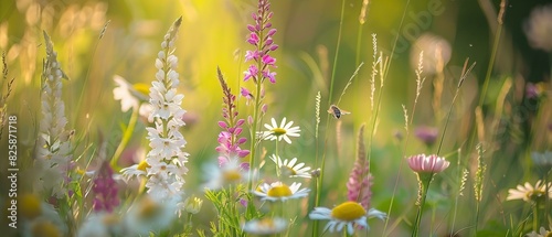 Detailed macro wildflower meadow picture photo