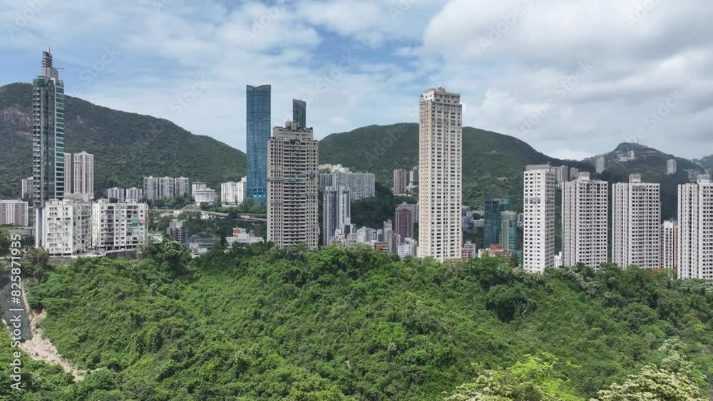 City Skyview in Hong Kong Island 4K Aerial shot of Happy Valley Tai Hang Causeway Bay Jardine Lookout Wong Nai Chung building construction premium residential mansion City Skyview in Hong Kong Island 4K Aerial shot of Happy Valley Tai Hang Causeway Bay Jardine Lookout Wong Nai Chung building construction premium residential mansion