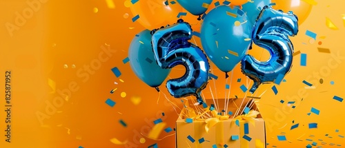 Cheerful 55th birthday balloons photo