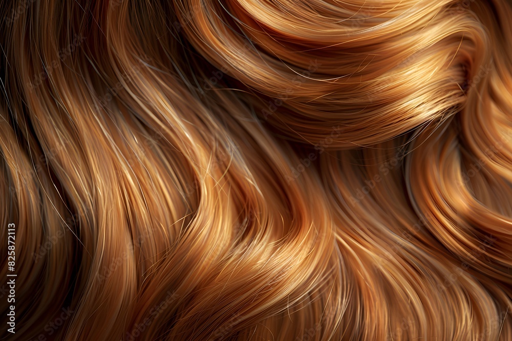 Elegant swirls of red hair with a silky texture. Close-up. Shiny healthy hair texture for stunning backgrounds. Elegant swirls of red hair with a silky texture. Close-up. Shiny healthy hair texture for stunning backgrounds.