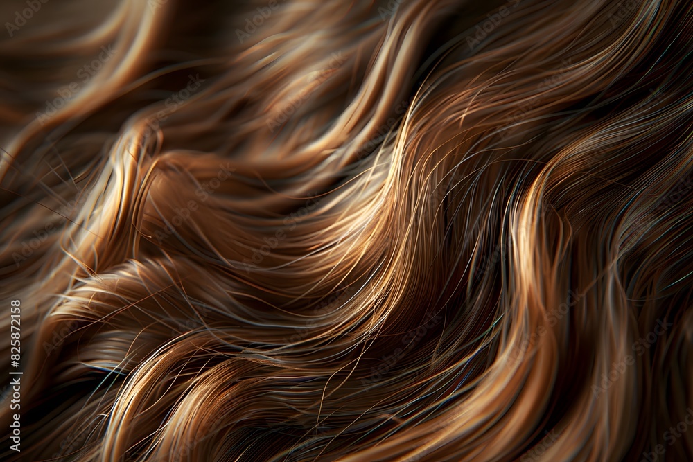 Elegant swirls of brown hair with a silky texture. Close-up. Shiny healthy hair texture for stunning backgrounds. Elegant swirls of brown hair with a silky texture. Close-up. Shiny healthy hair texture for stunning backgrounds.