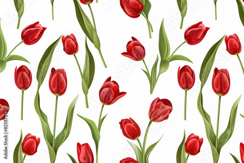 A red flower pattern is shown on a white background.
