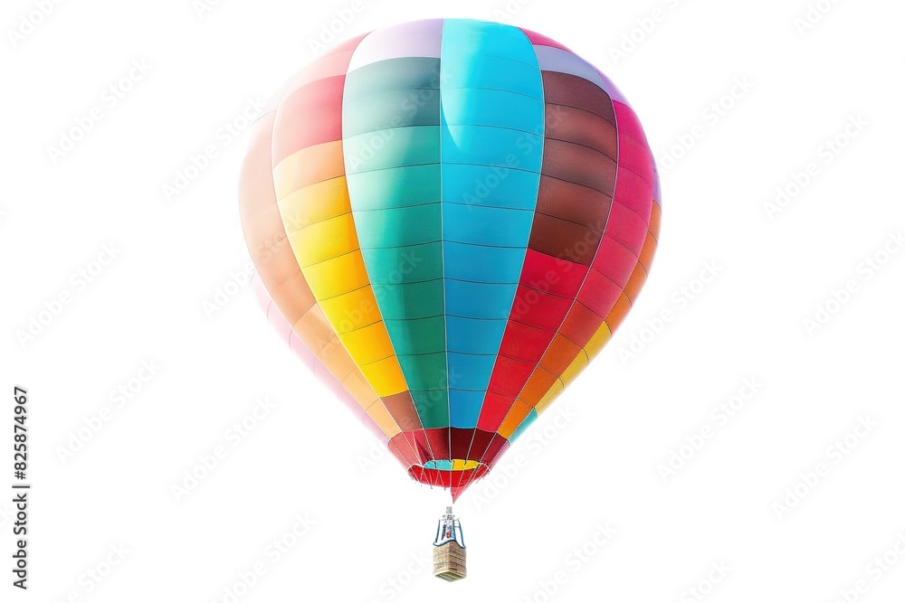 Fototapeta premium Colorful hot air balloon on clear background, freedom concept