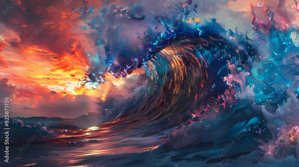 Waves of color crashing onto the canvas, creating a mesmerizing spectacle that sparks the imagination