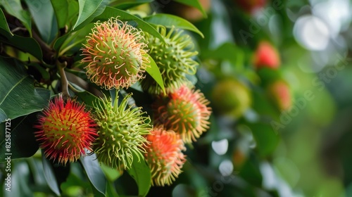 The immature rambutan has a green color and a sour flavor