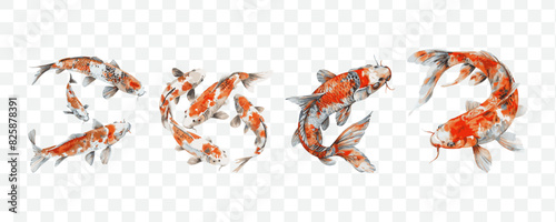 Koi fish watercolor transparent isolated vector