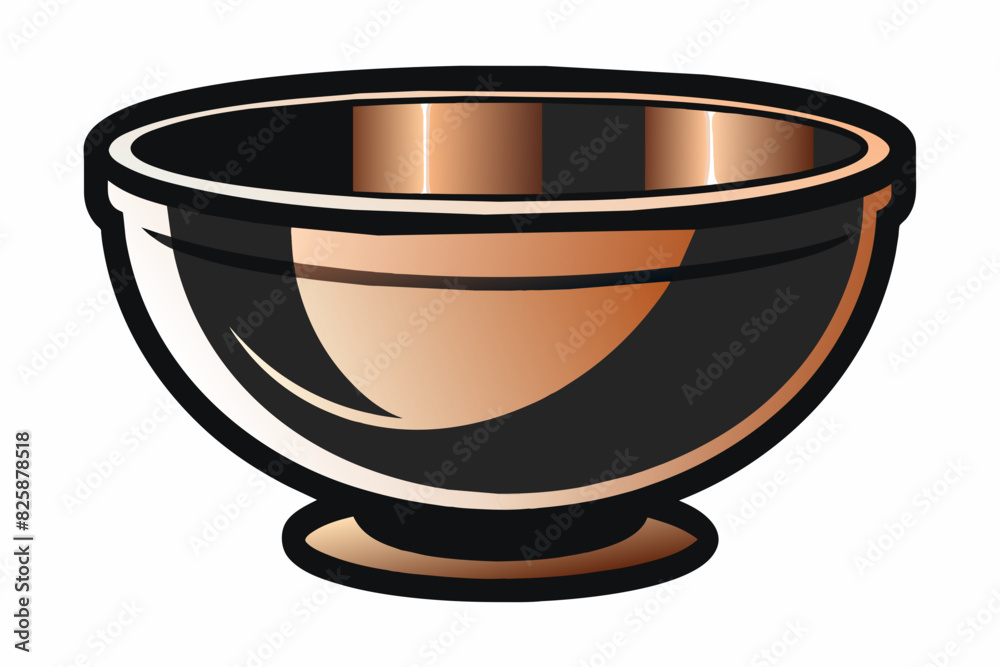 A copper mixing bowl silhouette black vector artwork illustration A copper mixing bowl silhouette black vector artwork illustration