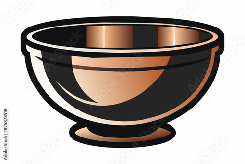  A copper mixing bowl silhouette black vector artwork illustration 