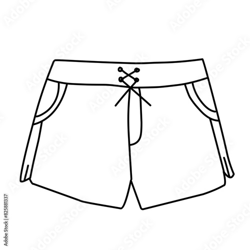 men's shorts line icon