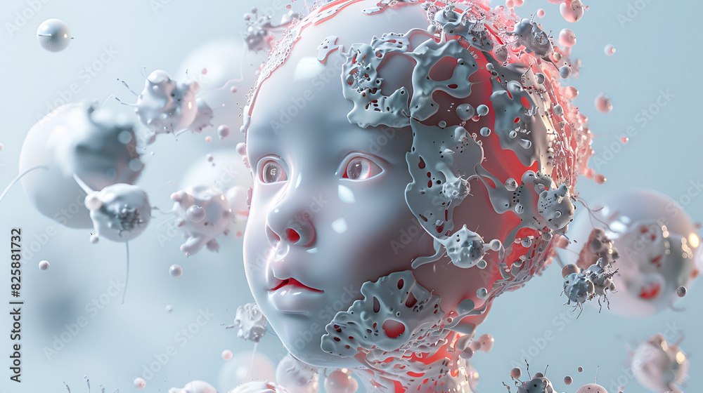 Woman Robot, and background white Woman Robot, and background white