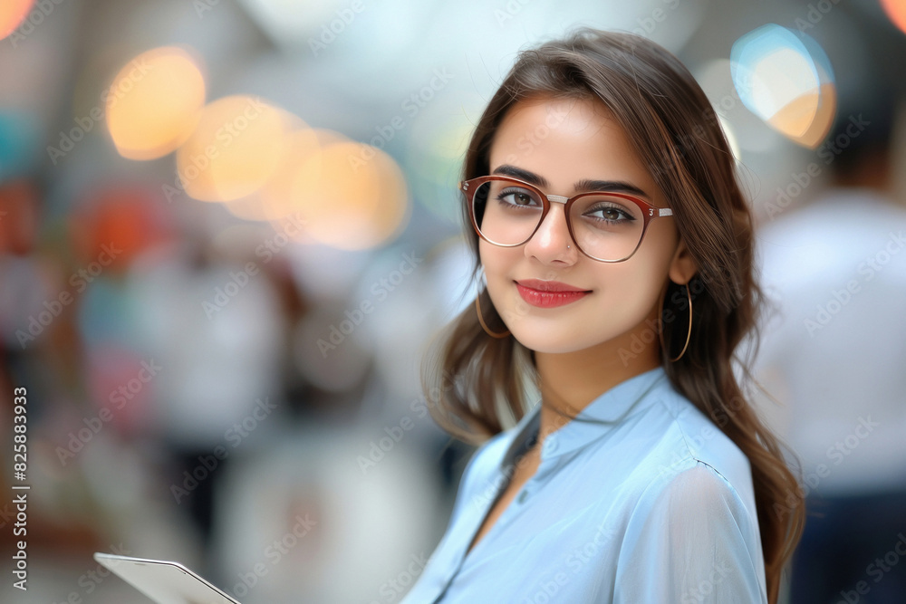 young beautiful businesswoman holding tablet young beautiful businesswoman holding tablet