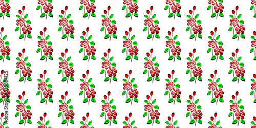 Expandable Pattern of Flowers and Leaves Decoration
